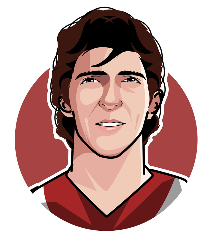 Italian legendary footballer - Paolo Rossi - Also known as Pablito and Torero.  Profile drawing.  Illustration.  Avatar art.