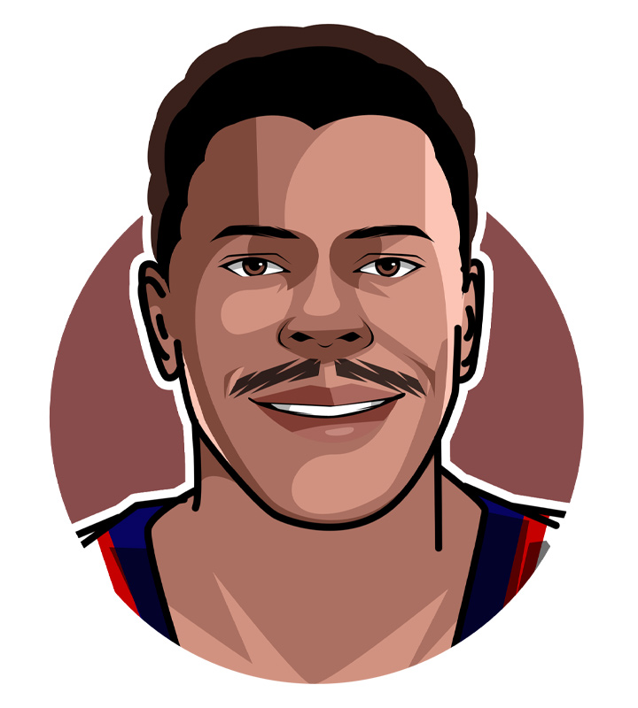 One of the greatest to play the game of basketball.  Patrick Ewing, also known as Hoya Destroya and Big Pat.  Player illustration.  Profile drawing.  Avatar art.