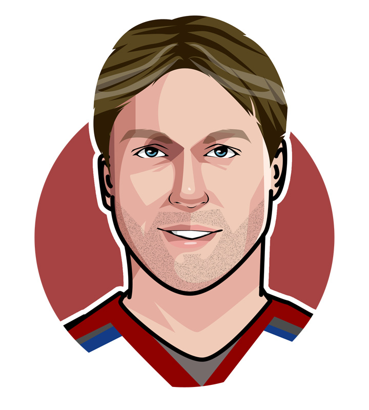 Canadian hockey player Patrick Roy - Also known as The Wall and Saint Patric - Profile illustration.  Athlete drawing.  Avatar art.