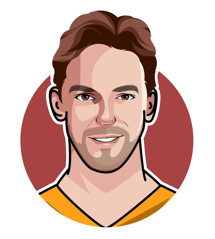 Pau Gasol profile illustration.  Drawing.  Sketch.  Vector-style avatar art.