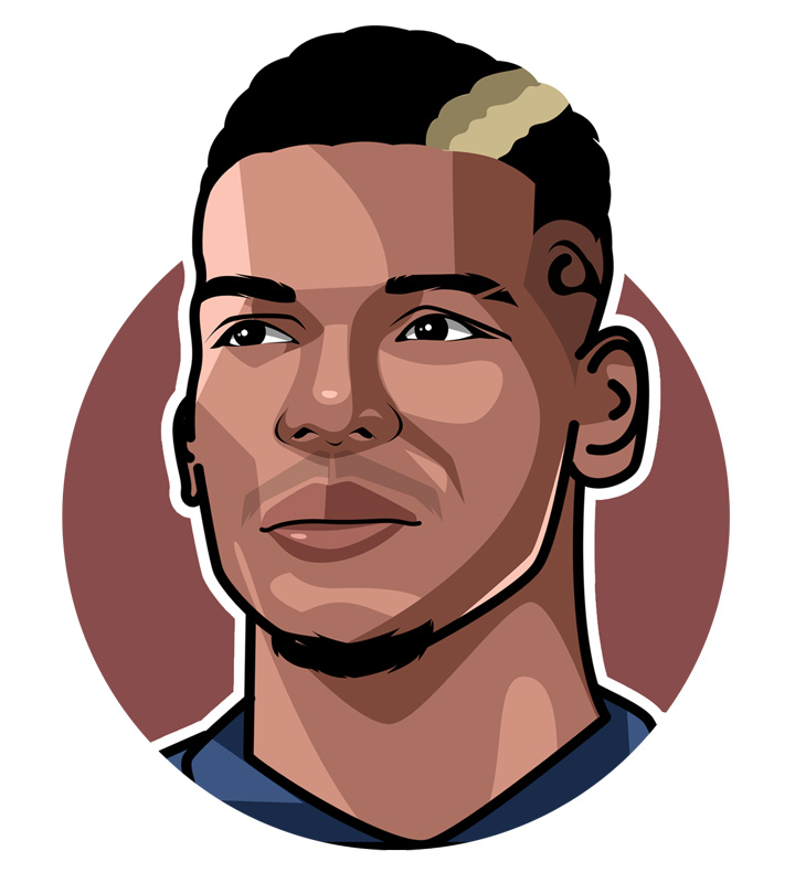 Paul Pogba - Football player - Illustration.  Art.   Profile drawing.