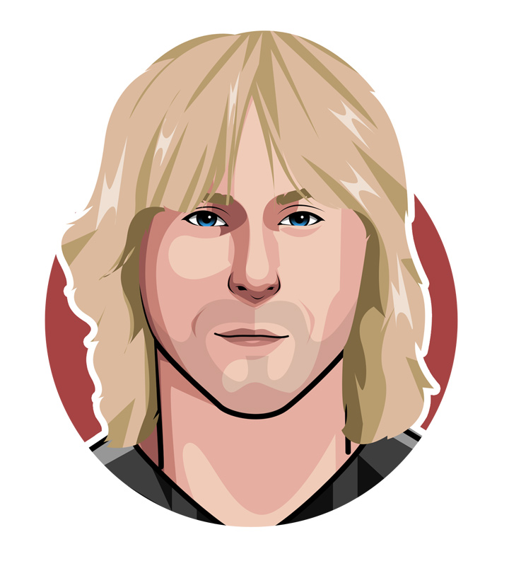 Pavel Nedved profile illustration.  Digital art.  Drawing.