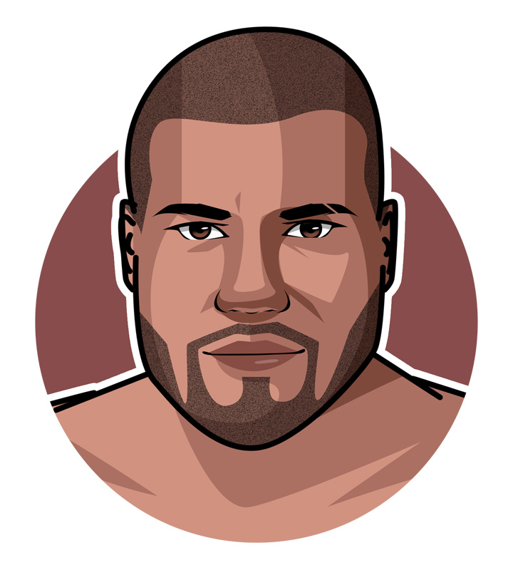 Quinton Jackson, also known as Rampage, is a famous MMA fighter.  Profile illustration.  Drawing.  Avatar art.