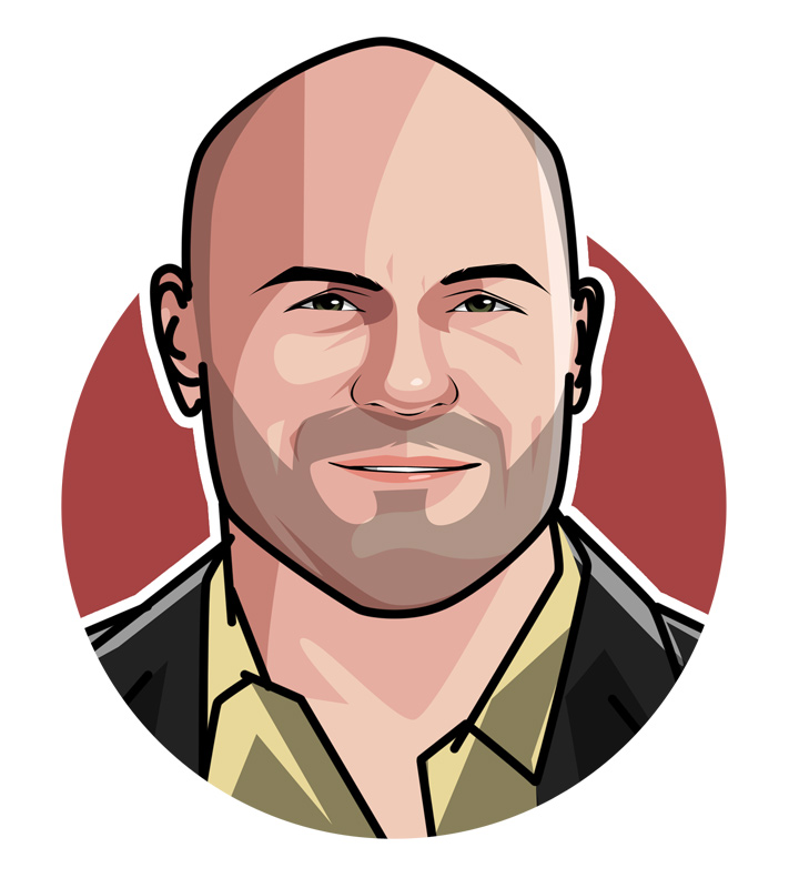 Randy Couture - a MMA UFC legendary fighter nicknamed The Natural and also Captain America - Profile illustration.  Drawing.  Avatar Art.