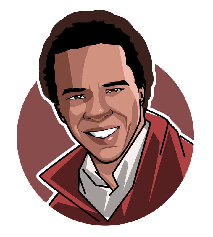 Sugar Ray Leonard - Profile sketch.  Vector-style illustration.  Avatar art.  Drawing.