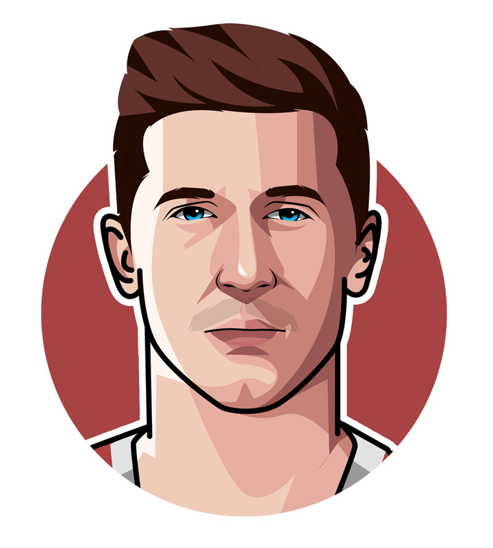 Robert Lewandowski profile drawing.  Illustration.  Digital art.