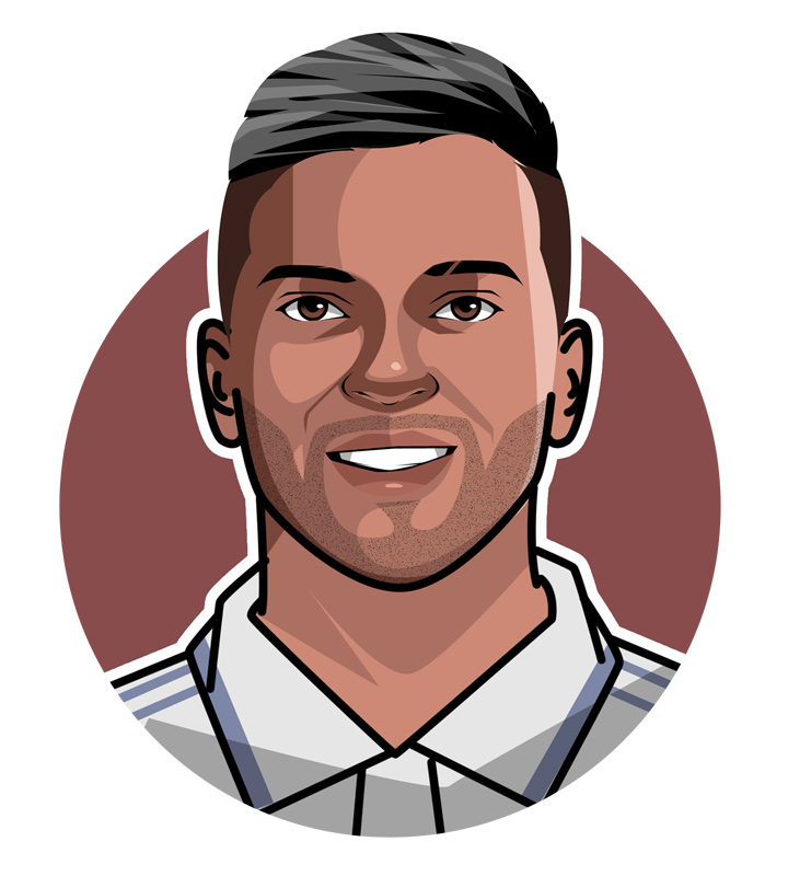 Brazilian football star - Rodrygo, aka O Raio (Lightning).  Profile illustration.  Drawing.  Avatar art.