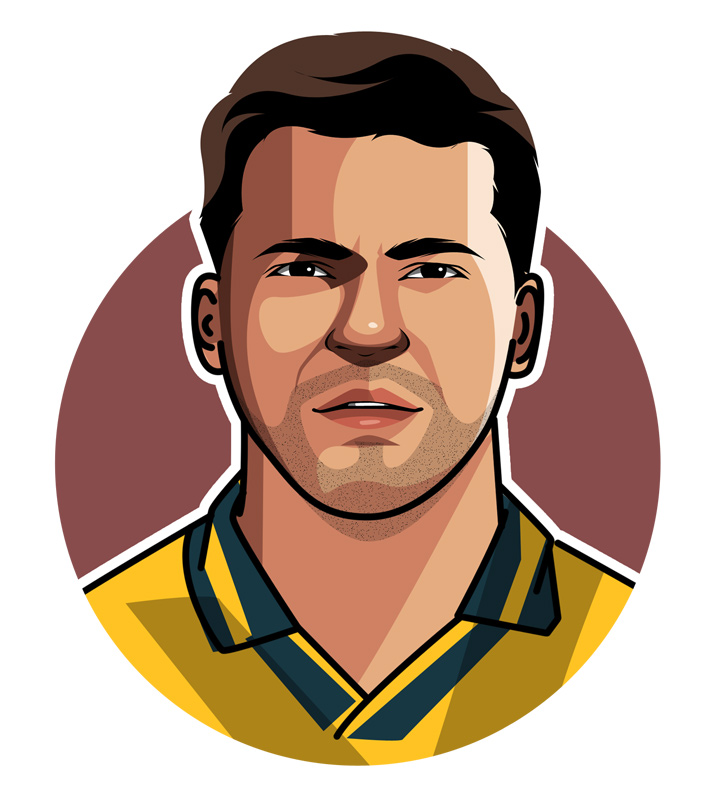 Romario de Souza Faria, also known as Baixinho (Shorty), profile illustration.  Drawing.  Sketch.  Vector-style avatar art.