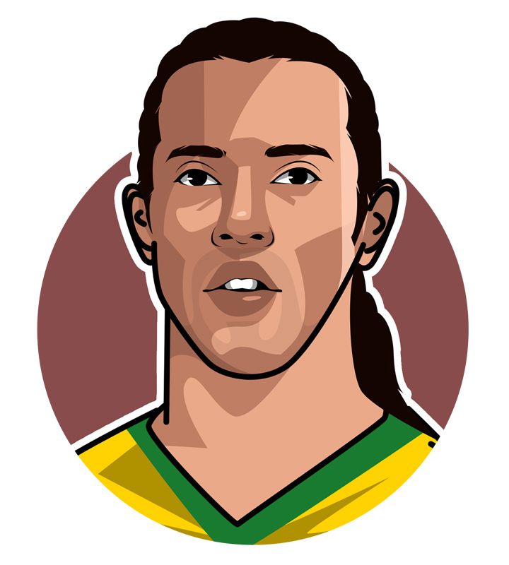 Ronaldinho Gaucho - Profile illustration.  Drawing.  Art.  Avatar.  Brazilian soccer superstar.