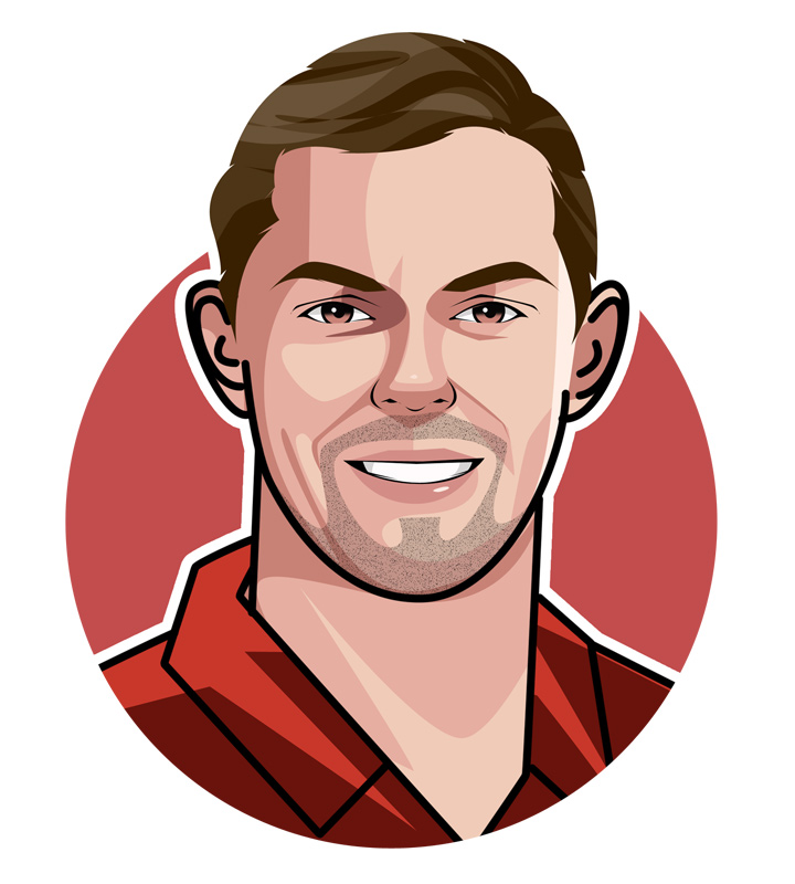 Rory McIlroy, also known as Rors, is a pro golfer from Northern Ireland.  Profile illustration.  Art.