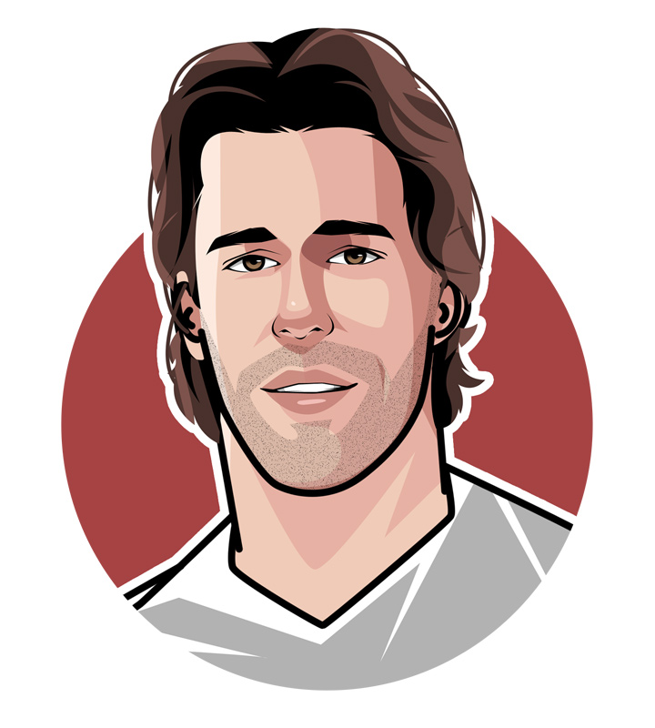 Dutch footballer Ruud van Nistelrooy - Profile illustration.  Drawing.  Avatar art.