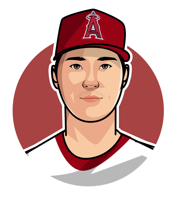 Shohei Ohtani, also known as Shotime, profile illustration.  Drawing.  Sketch.  Vector-style avatar art.  Japanese baseball star.