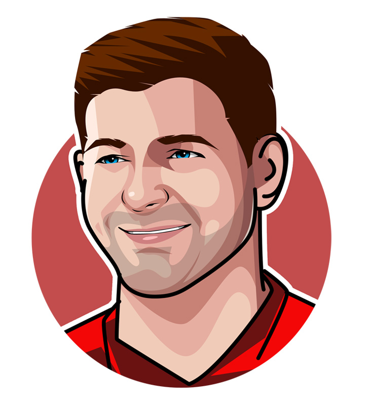 One of the Liverpool FC greats � Steven Gerrard � Football player, legend.  Illustration.  Drawing.  Art.  Profile.