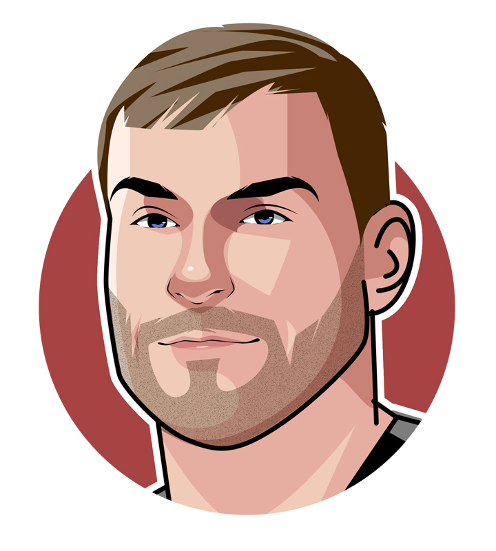 Stipe Miocic - a MMA UFC star that also goes by the unofficial name Stone Cold - Profile illustration.  Drawing.  Avatar Art.