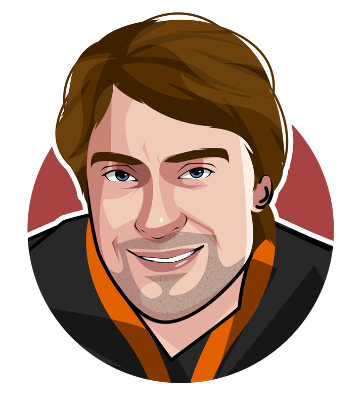 One of the icons of NHL hockey - Teemu Selanne - Profile illustration.  Drawing.  Avatar art.  The Finnish Flash.