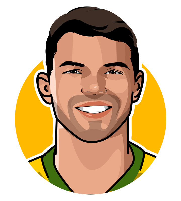 Profile illustration - Thiago Silva - O Monstro - Brazilian footballer.  Drawing.  Art.