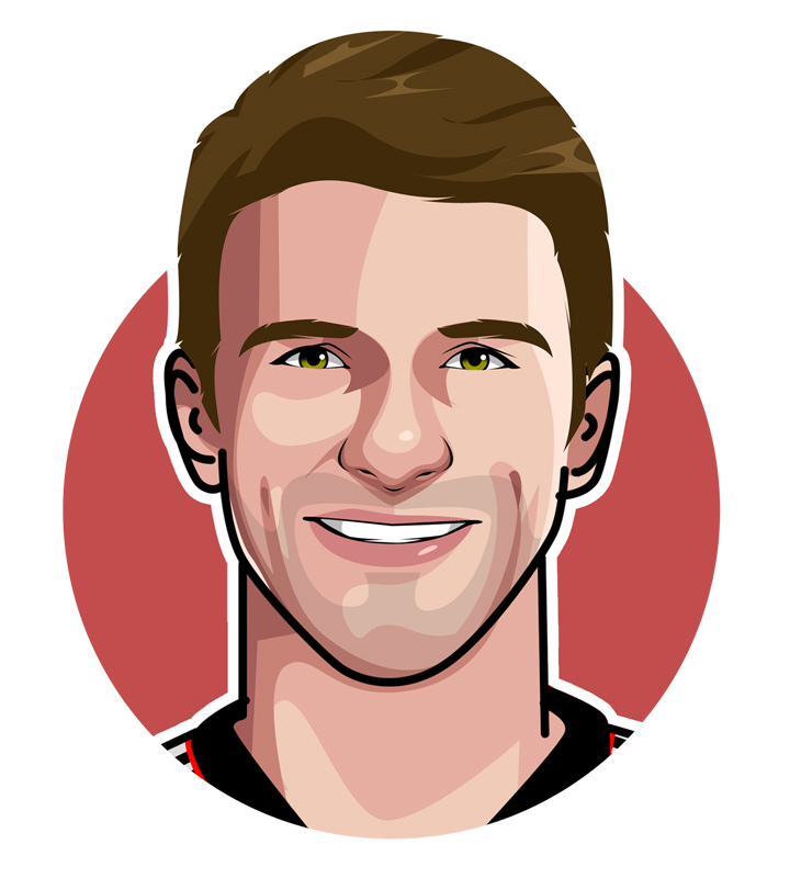 Thomas Muller Art.  One of the greatest German football players of all time.  Illustration.  Profile drawing.