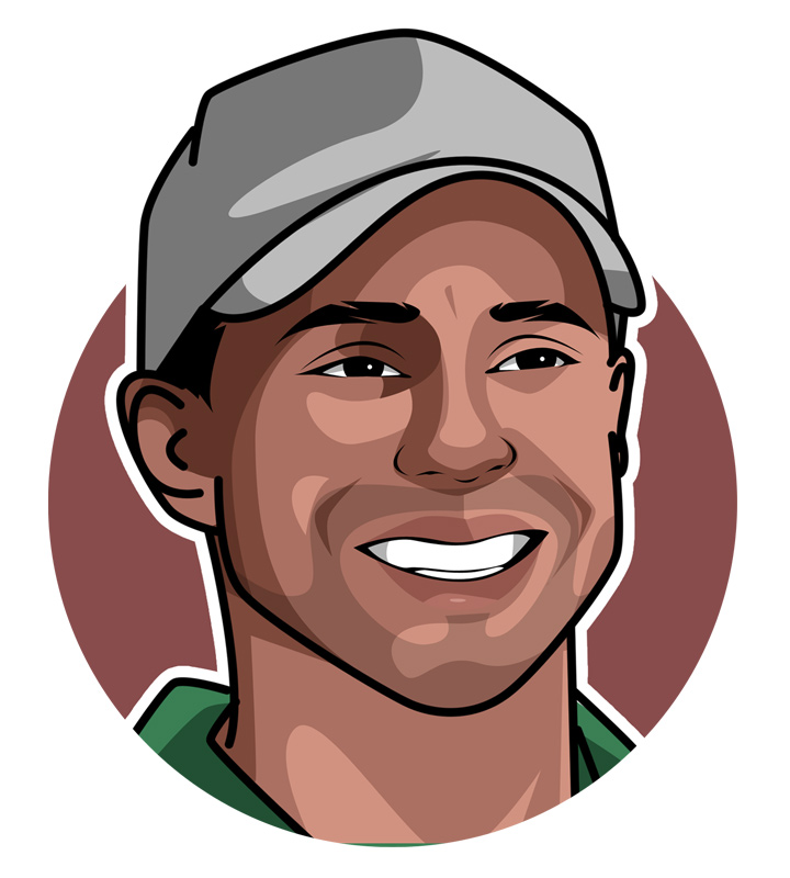 Tiger Woods - One of the best golfers of all time.  Profile illustration.  Art.  Drawing.