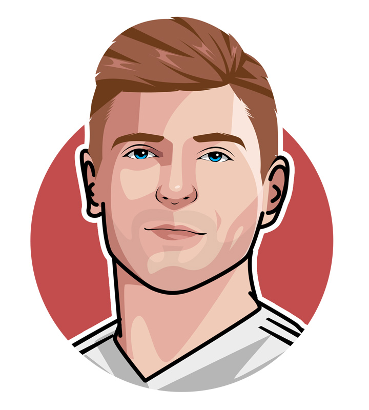 Toni Kroos - The German Sniper - Illustration.  Profile drawing.  Player bio.  Avatar image.