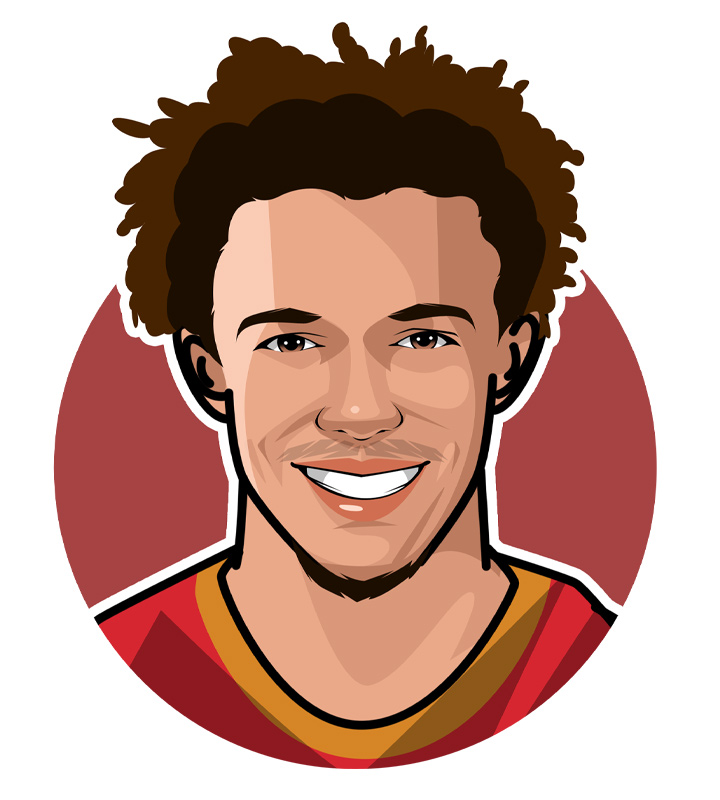 Trent Alexander-Arnold, famous footballer from England - Profile illustration.  Avatar art.  Drawing.  Liverpool FC right back.