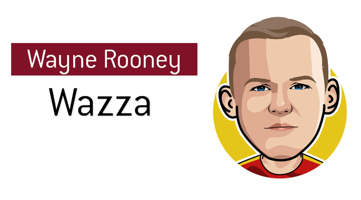One of the most popular English football players of all time - Wayne Rooney - Wazza - Illustration / Drawing. Profile.