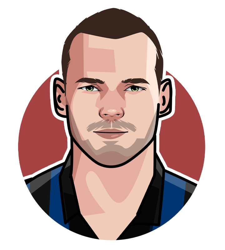 The legendary Dutch footballer - Wesley Sneijder - The Sniper - Illustration, profile drawing.  Avatar art.
