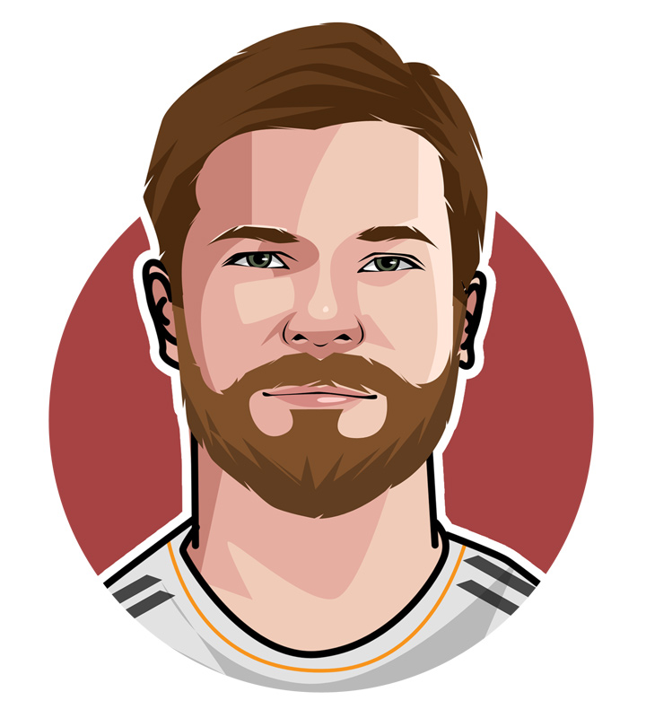 Xabi Alonso, also known as The Red Beard - La Barba Roja - Illustration, avatar art.  Profile drawing.