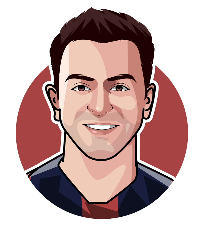 Xavier Hernandez Creus - Xavi - Player illustration.  Profile drawing.  Caricature.  Avatar art.  Barcelona and Spain national team star.  La Masia graduate.