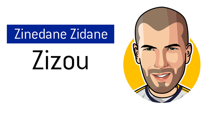 The one and only - Zizou - French international - Zinedane Zidane - Illustration / Drawing - Profile - Nickname.