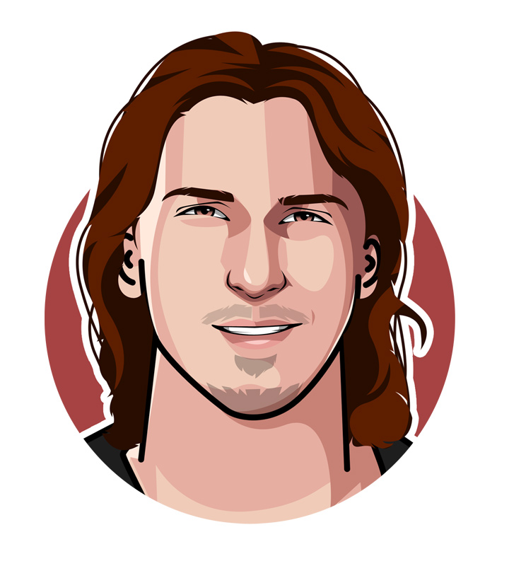 Profile drawing of Zlatan Ibrahimovic - Soccer player from Sweden - Illustration.  Digital art.