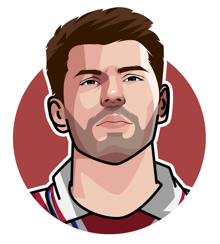 Zvonimir Boban - Zvone - Zorro - Illustration and profile drawing.  The star of AC Milan in the 1990s and also the Croatian national team.