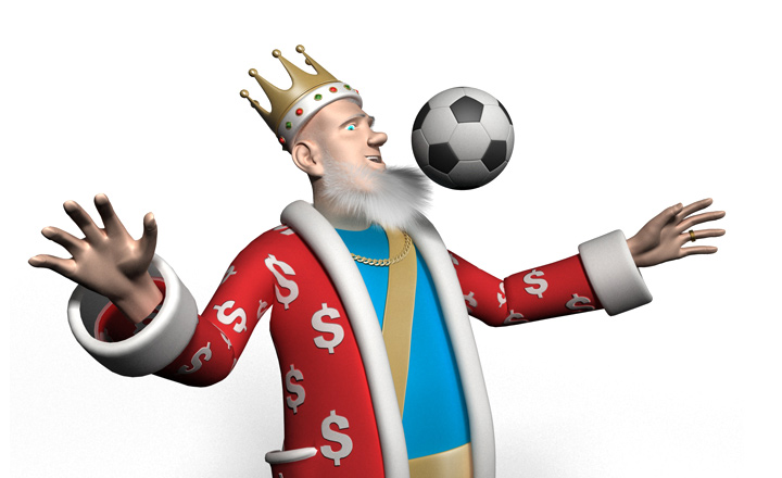 The King is receiving a soccer ball on his chest while discussing the upcoming CONCACAF Gold Cup.
