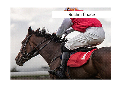 Becher Chase is a turf course handicap race with 21 fences to be jumped.  Bet on it!