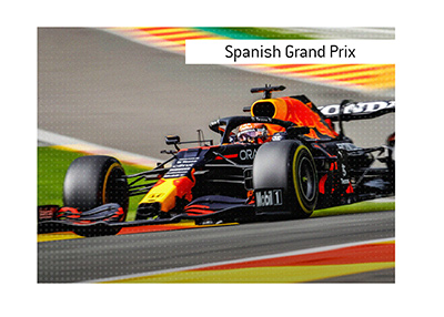 Max Verstappen turning a corner. Bet on the Spanish Grand Prix. What are the winning odds for top racers?
